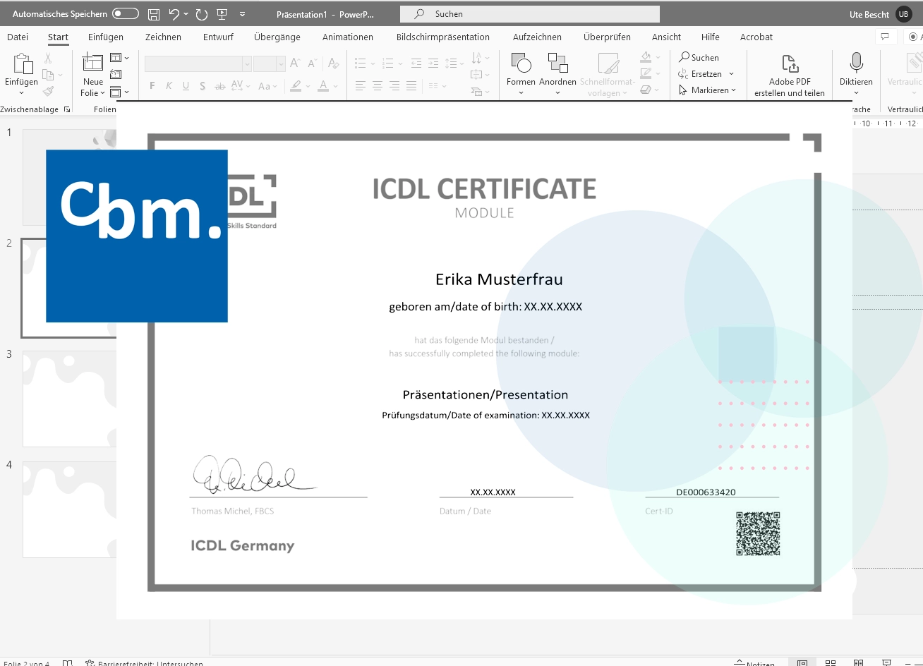 ICDL MS PowerPoint Modul bei cbm in Bremen