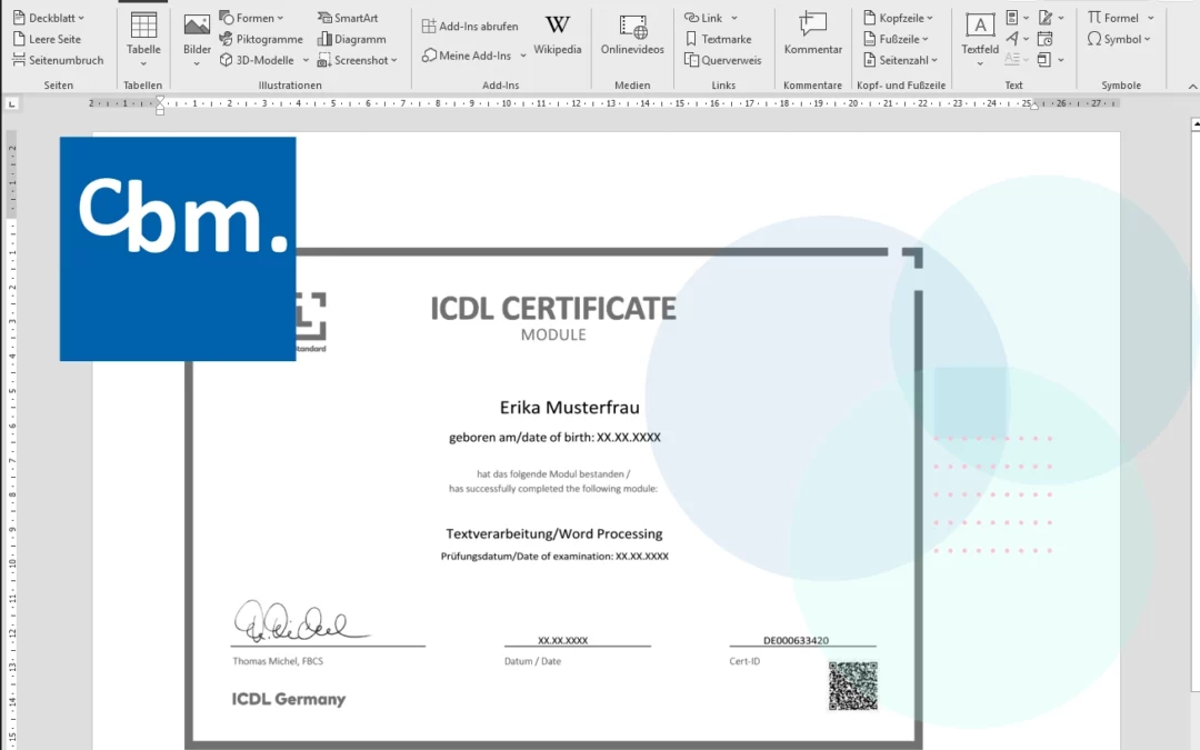 MS Word Textverarbeitung Modul (ICDL-Zertifikat)